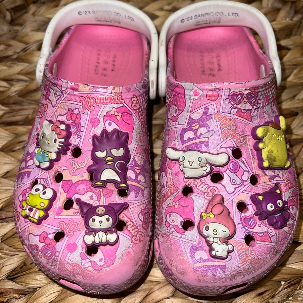 Sanrio Pink and Purple Sandals with Playful Characters